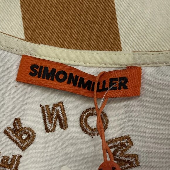 Simon Miller Women’s Sahara Striped Denim Mini Dress – Light Sand Brown/White S - Picture 6 of 12